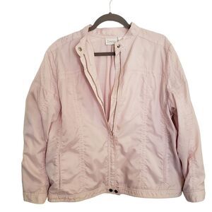 Chico's Zenergy Vintage Full Front Zip Snap Detail Lined Pink Jacket Size 3 (XL)